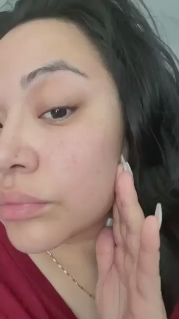 affiliate video of woman touching her face